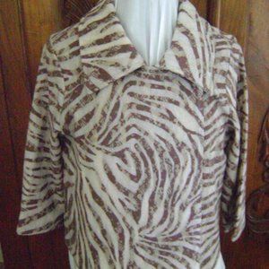 NWT Chico's Zebra Lace Zee Cardigan Sweater in Neutral Colors Size 1